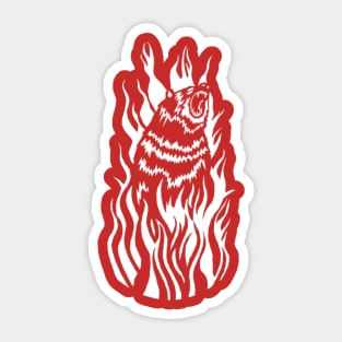 Burning bear Sticker